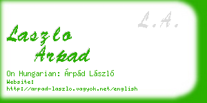 laszlo arpad business card