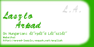laszlo arpad business card